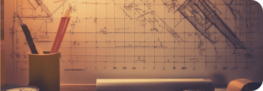 Mesa com desenhos e ferramentas de medição, destacando o estudo de história, geografia, filosofia e sociologia, ajudando a compreender as transformações no mundo.